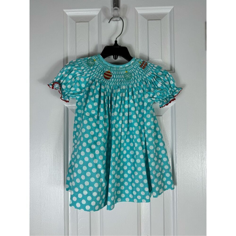 Vive La Fete Girls Christmas Smocked Dress Size 18m